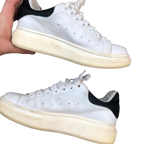 Alexander Mcqueen White & Black Oversized Sneakers Size 8 - Picture 12 of 13